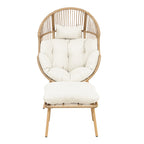 Cragside - Standing Egg Chair & Footstool in Cream on Natural