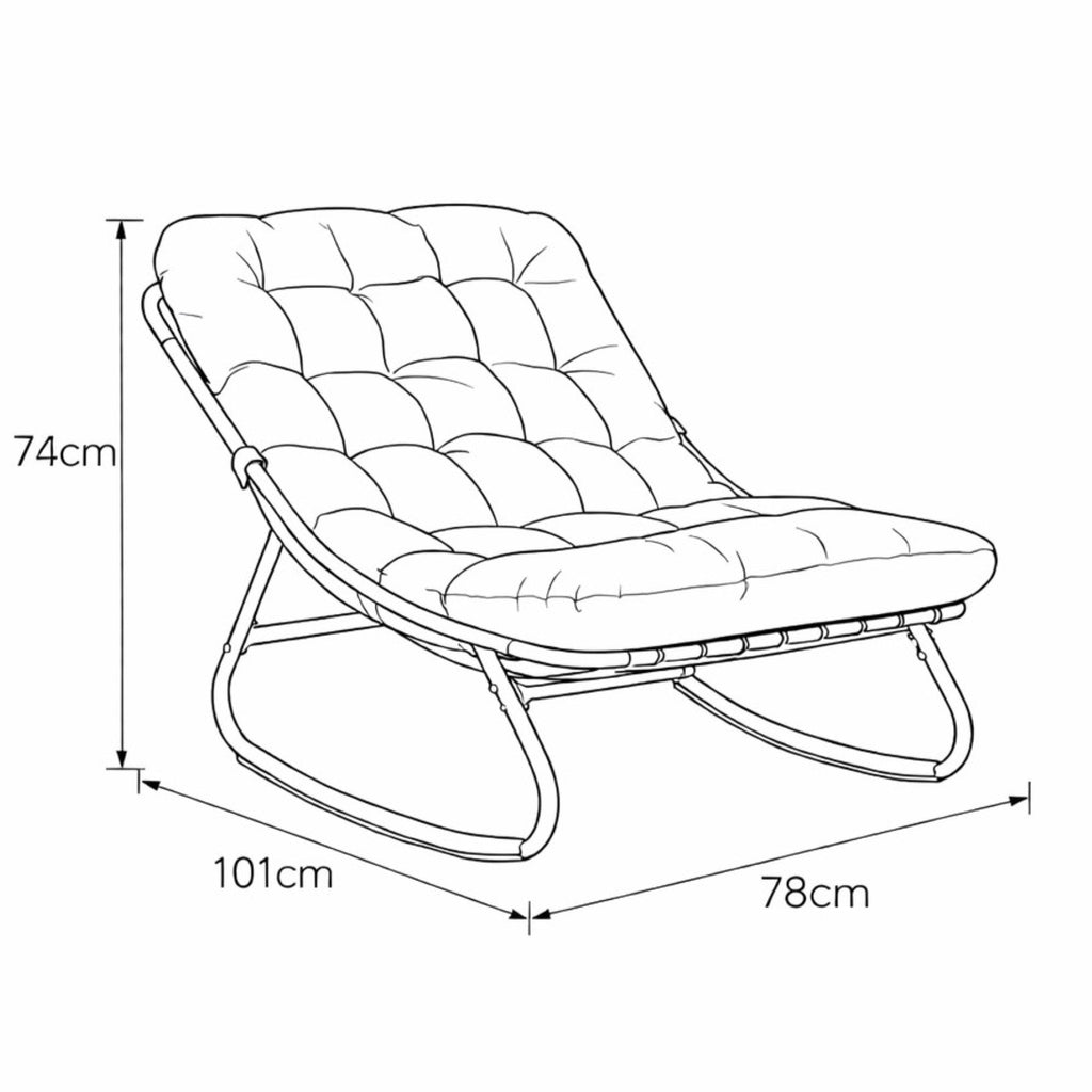 Fountains - Rocking Chair & Stool Set in Light Brown