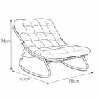 Fountains - Rocking Chair & Stool Set in Light Brown