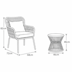 Stourhead - 3 Piece Patio Set in Cream on Green