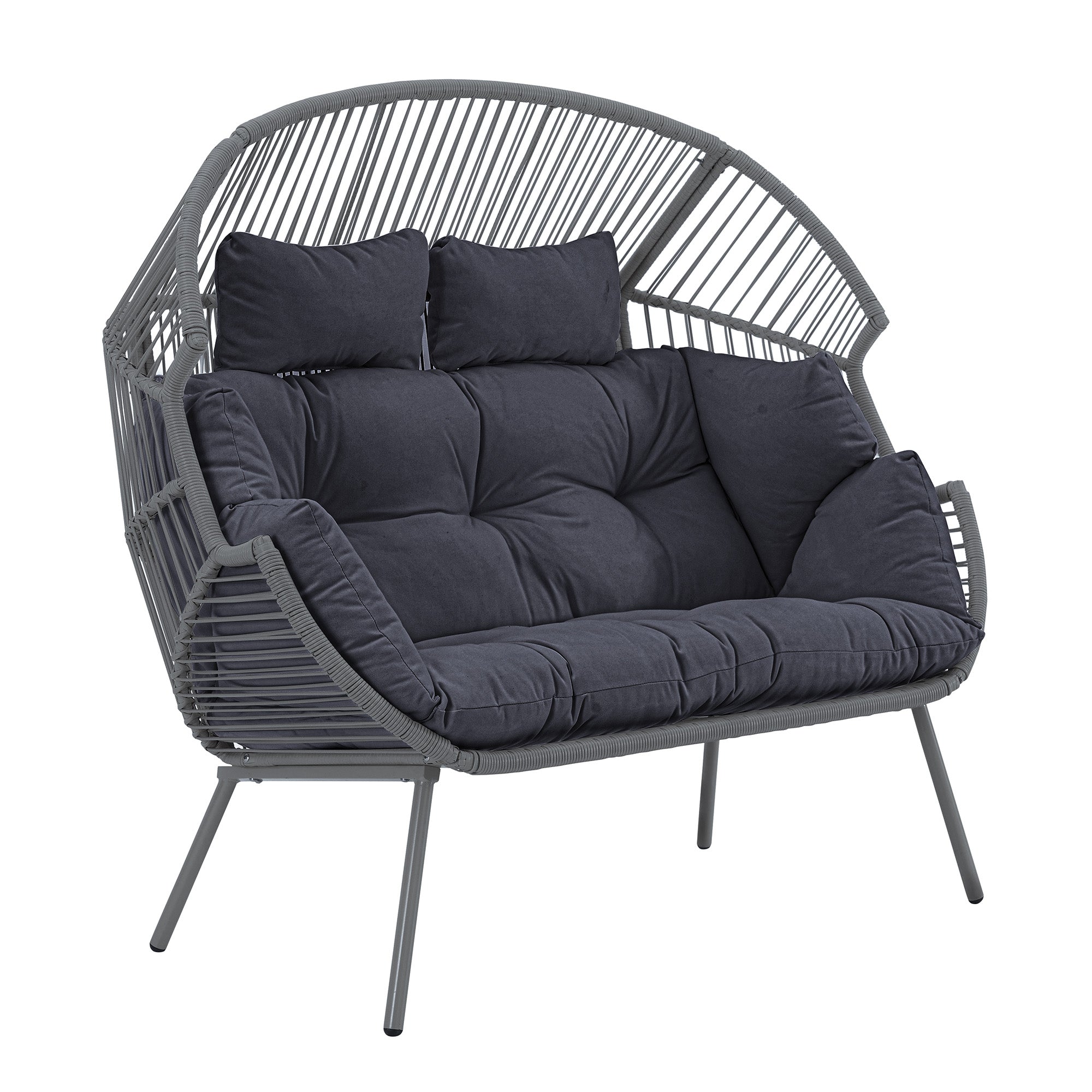 Chartwell - 2 Seat Standing Egg Chair in Dark Grey on Grey