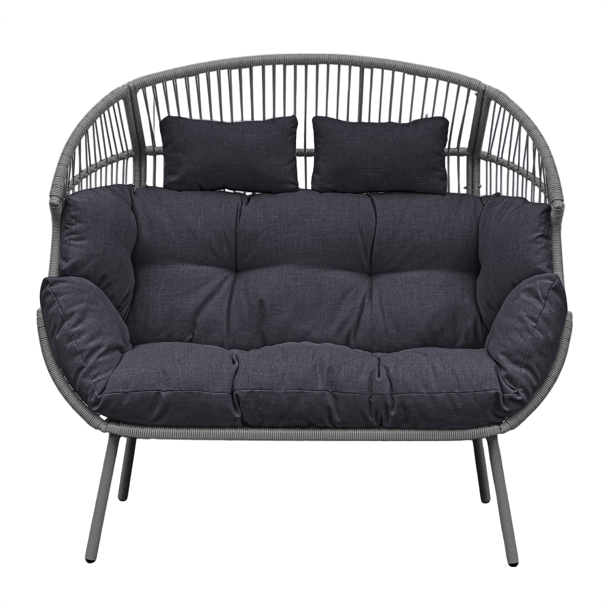 Chartwell - 2 Seat Standing Egg Chair in Dark Grey on Grey