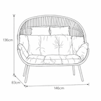 Chartwell - 2 Seat Standing Egg Chair in Light Brown on Natural