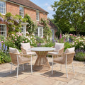 Killerton - 4 Seat Dining Set in White & Natural