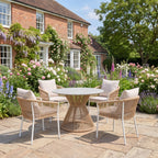 Killerton - 4 Seat Dining Set in White & Natural