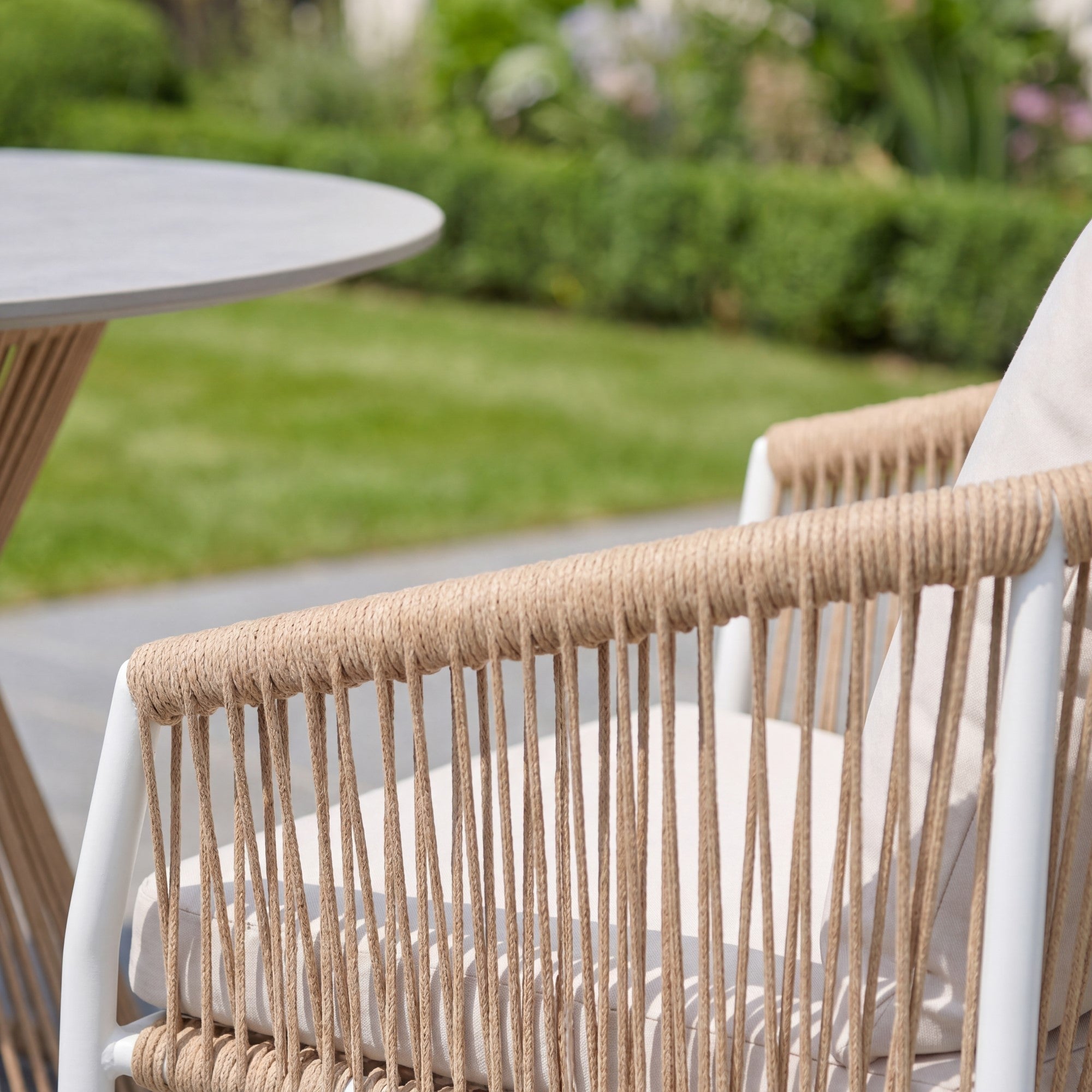Killerton - 4 Seat Dining Set in White & Natural