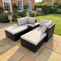 Cliveden - 5 Piece Seating & Table Set in Cream on Brown
