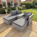 Cliveden - 5 Piece Seating & Table Set in Grey on Grey