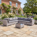 Powis - 7 Seat Modular L-Shape Corner Set in Grey