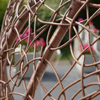 Belton - Single Egg Chair in Cream on Brown