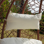 Belton - Single Egg Chair in Cream on Brown