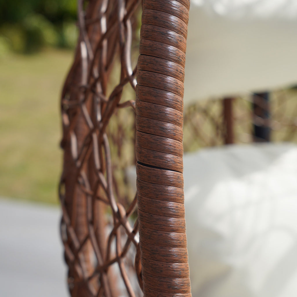 Belton - Single Egg Chair in Cream on Brown