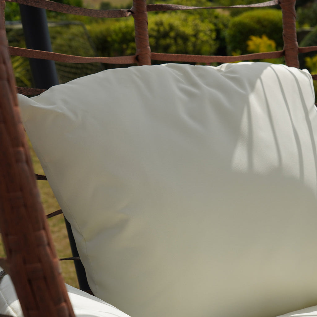 Cotehele - Single Egg Chair in Cream on Brown