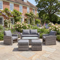 Sudbury - 6 Seat Rattan Patio Set in Grey