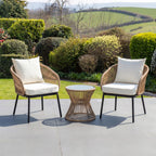 Sissinghurst - 3 Piece Patio Set in Cream on Natural