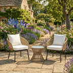 Sissinghurst - 3 Piece Patio Set in Cream on Natural