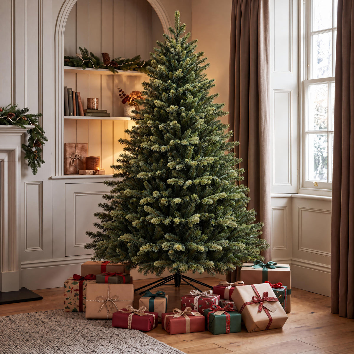 Knightshayes - 7ft Pre-Lit Artificial Christmas Tree