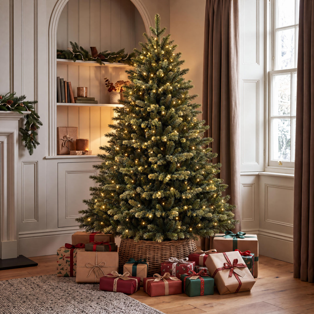 Knightshayes - 7ft Pre-Lit Artificial Christmas Tree