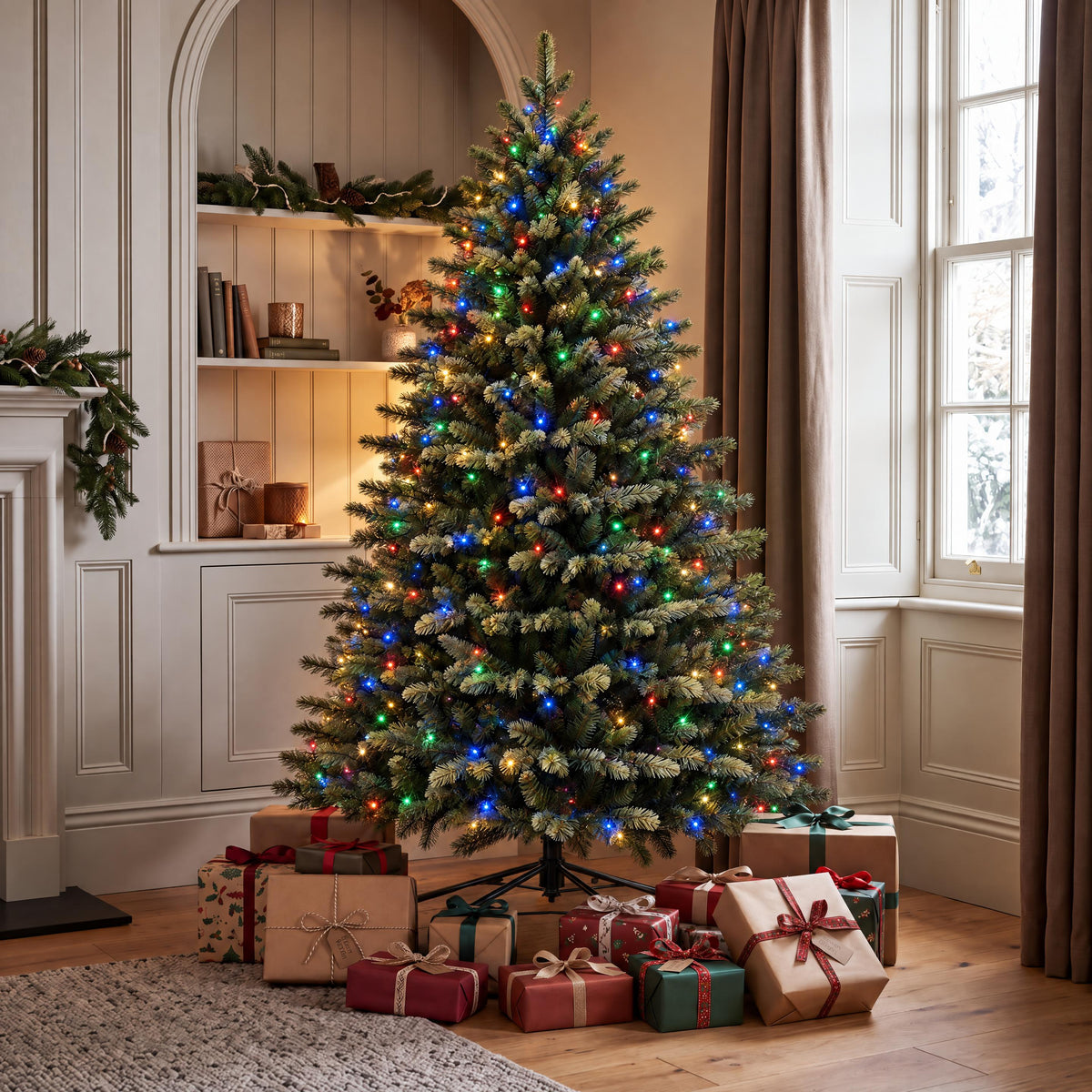 Knightshayes - 7ft Pre-Lit Artificial Christmas Tree