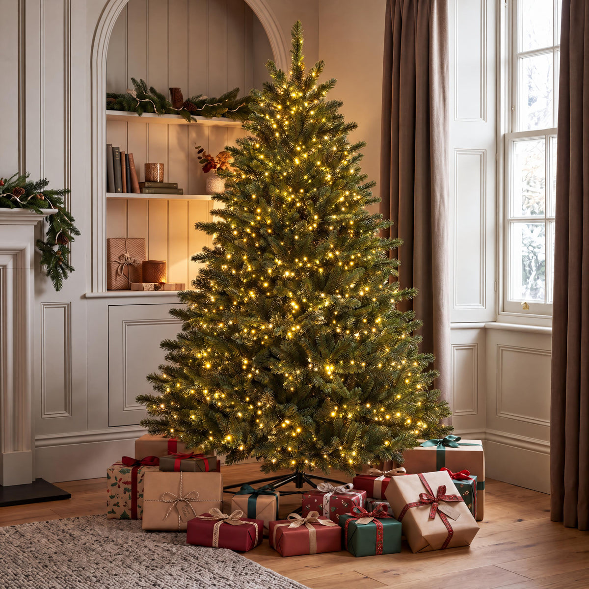 Nostell - 7ft Pre-Lit Artificial Christmas Tree
