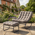 Fountains - Rocking Chair & Stool Set in Light Brown