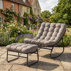 Fountains - Rocking Chair & Stool Set in Light Brown