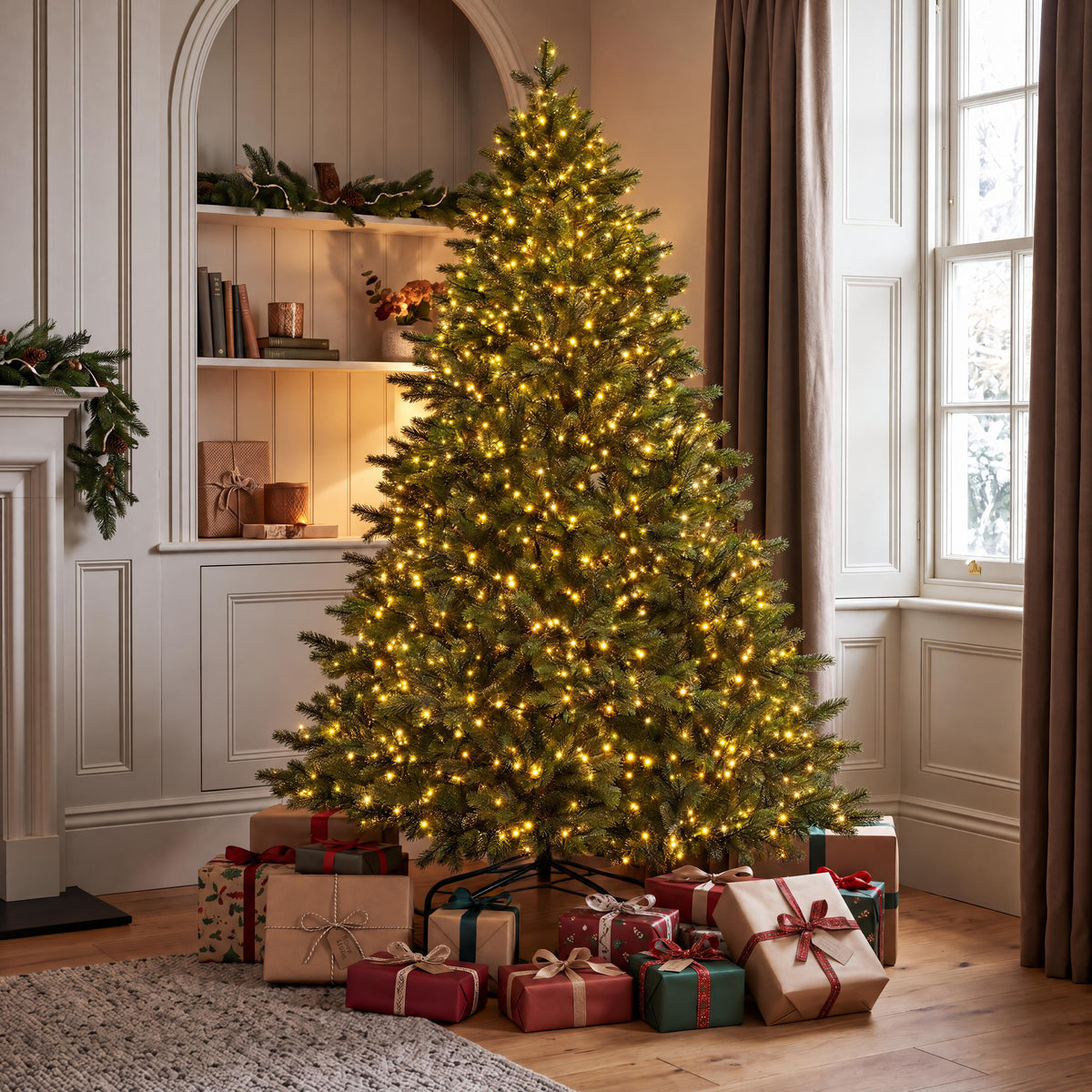 Rufford - 7ft Pre-Lit Artificial Christmas Tree