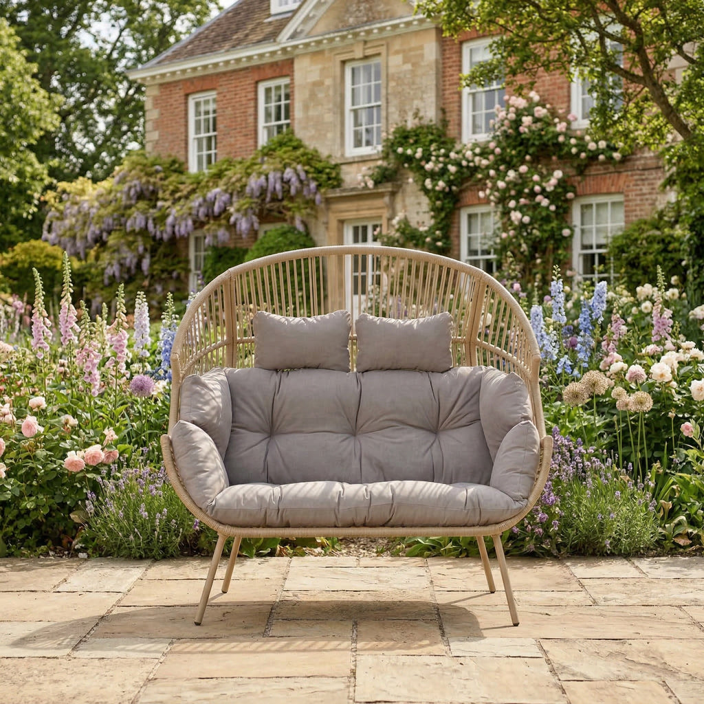 Chartwell - 2 Seat Standing Egg Chair in Light Brown on Natural