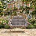 Chartwell - 2 Seat Standing Egg Chair in Light Brown on Natural
