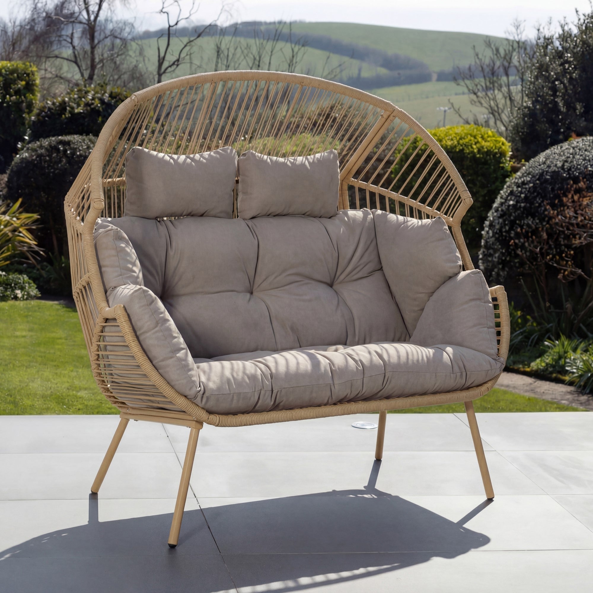 Chartwell - 2 Seat Standing Egg Chair in Light Brown on Natural