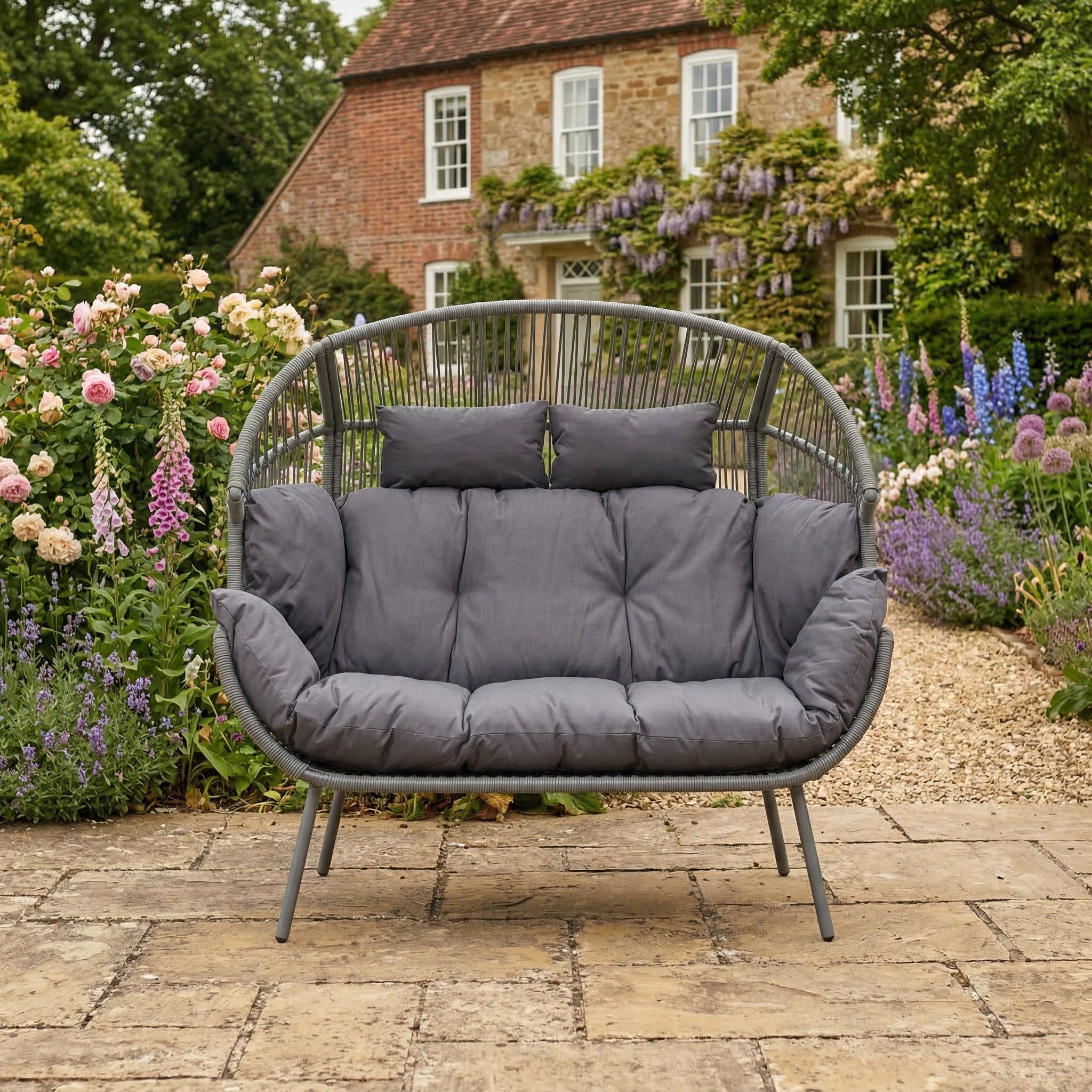 Chartwell - 2 Seat Standing Egg Chair in Dark Grey on Grey