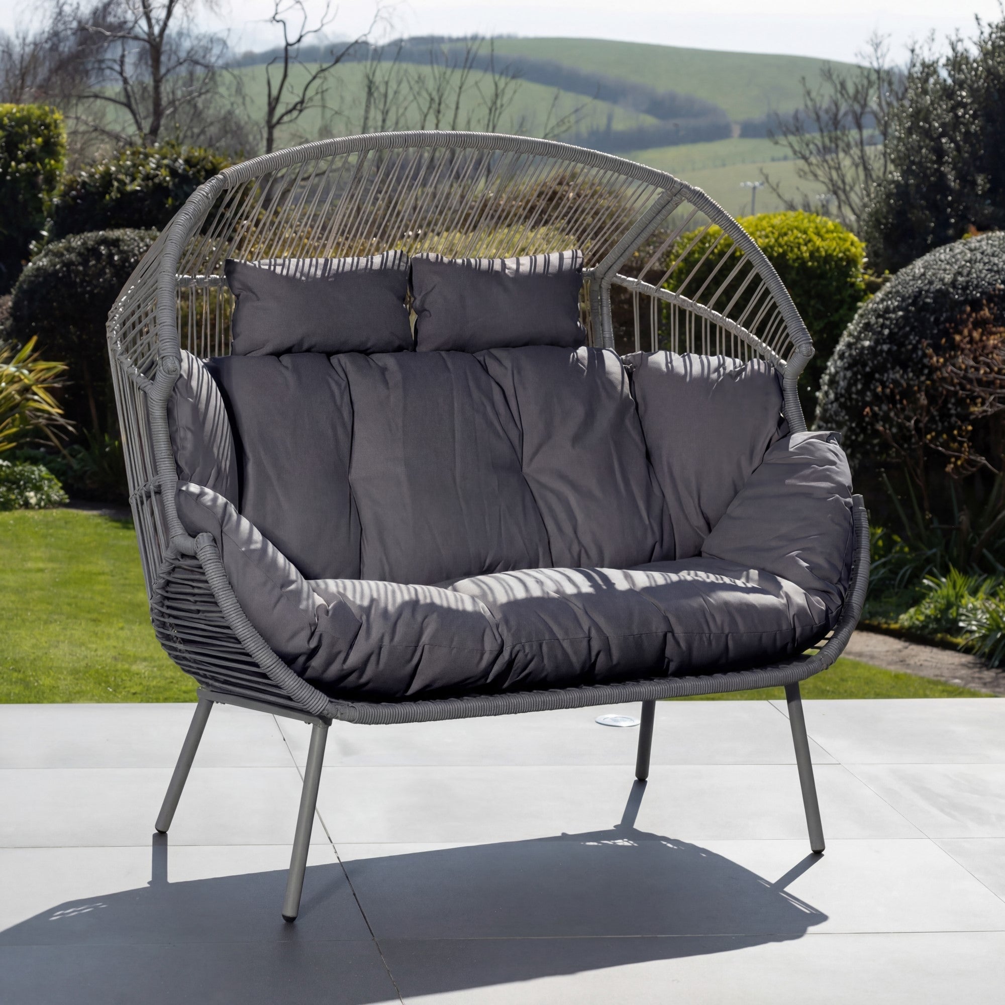 Chartwell - 2 Seat Standing Egg Chair in Dark Grey on Grey